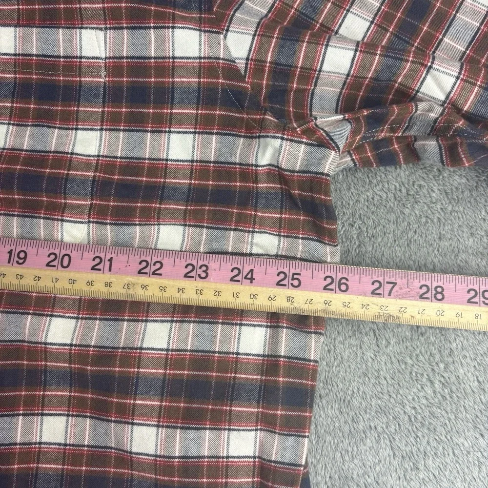 Orvis Cotton Merino Rust Plaid Flannel Shirt Performance Men's XL